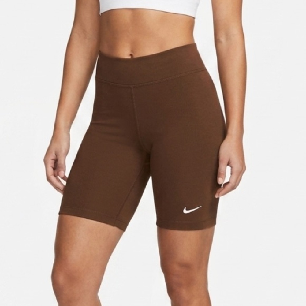 Nike Brown Biker Shorts Women’s XS High Rise Athletic Training Yoga Shorts